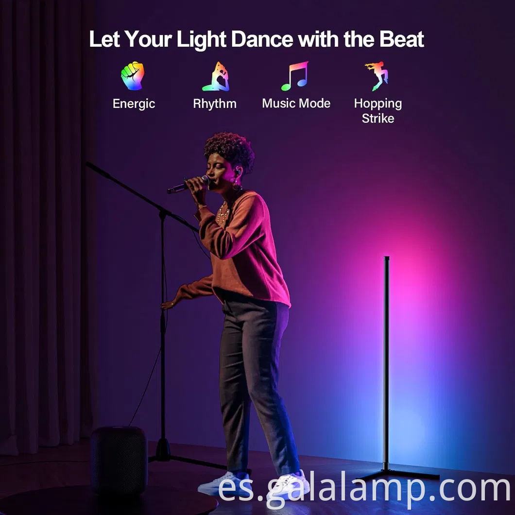 RGB Lámpara de pie inteligente colorida con bluetooth y control wifi